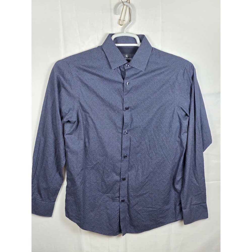Hart Schaffner Marx Mens Small Blue Paisley Long Sleeve Button Up Shirt